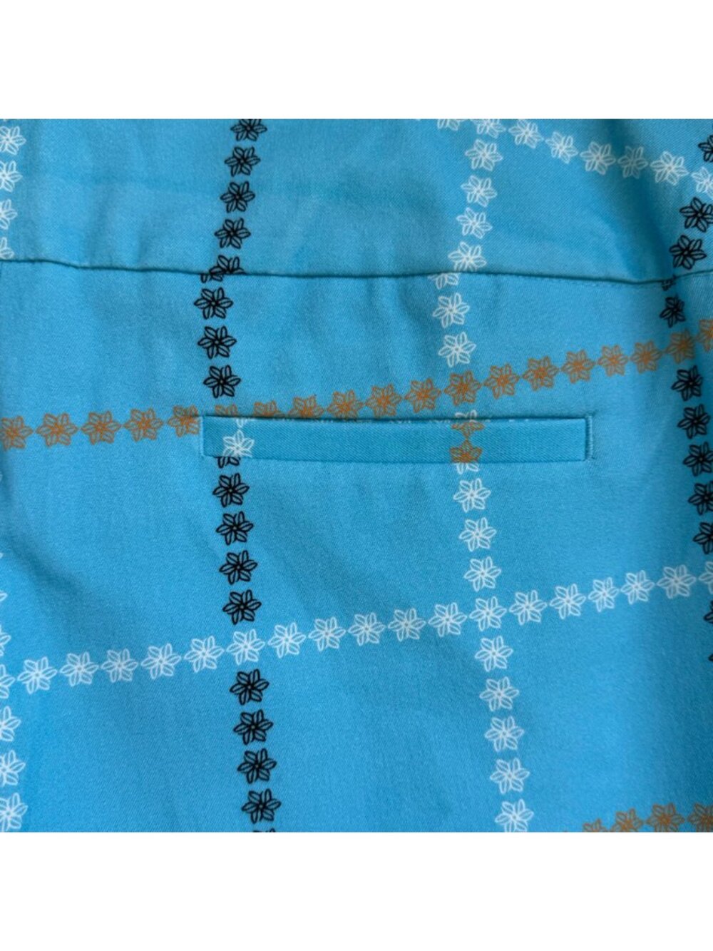 Inspired Style Ankle Pants Aqua Blue Check Size 10 Pockets Cotton Blend $124 NEW - Picture 16 of 16